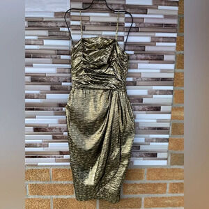 Jackie Bernard for EKLEKTIC  Gold Lame Dress size 6